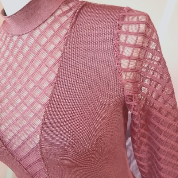 WOW Couture Mauve Long Sleeve Bandage Dress - Picture 3 of 5